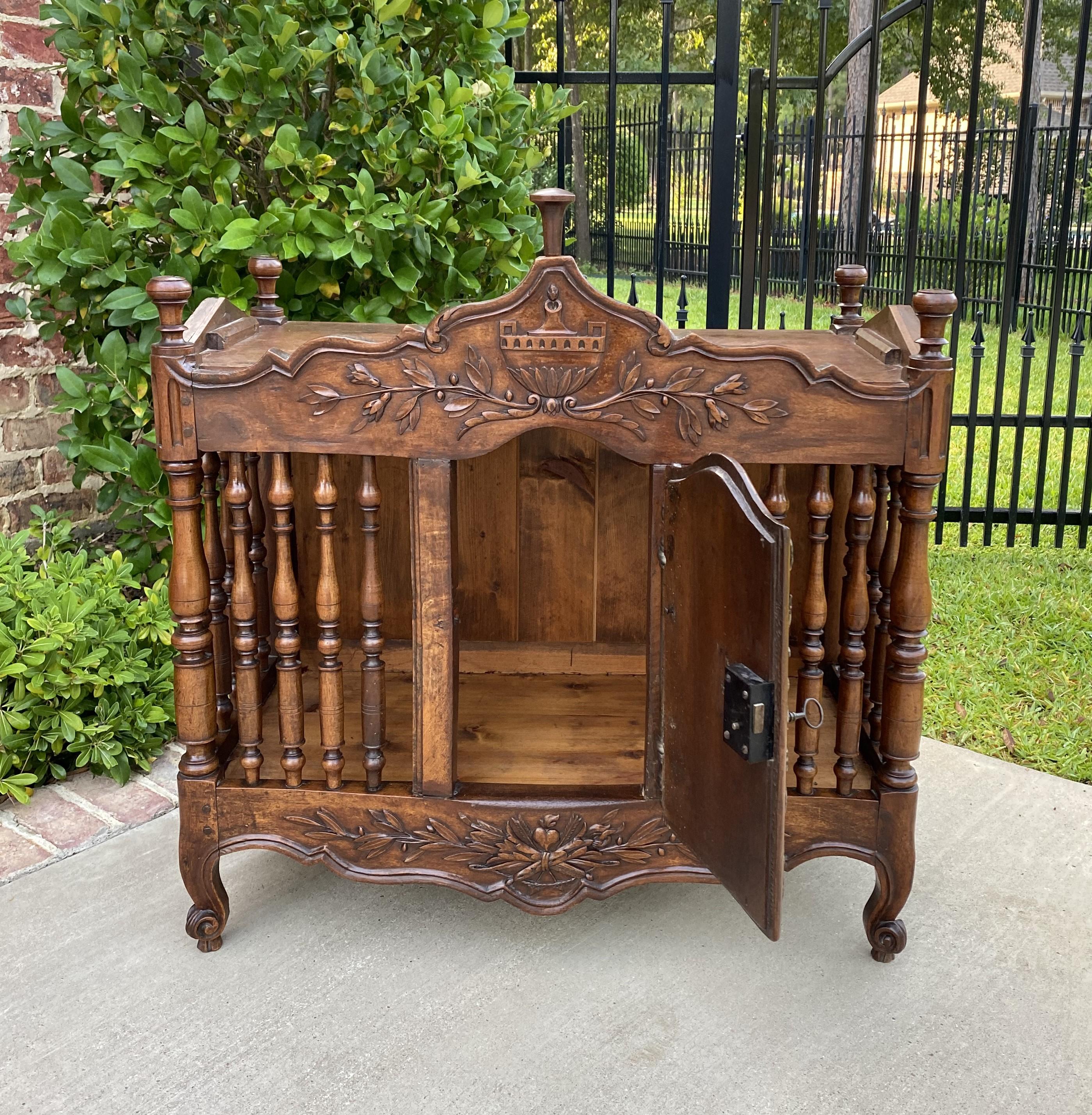 Antique French Country Panetiere Bread Safe Cabinet Cupboard Walnut 19th Century 5