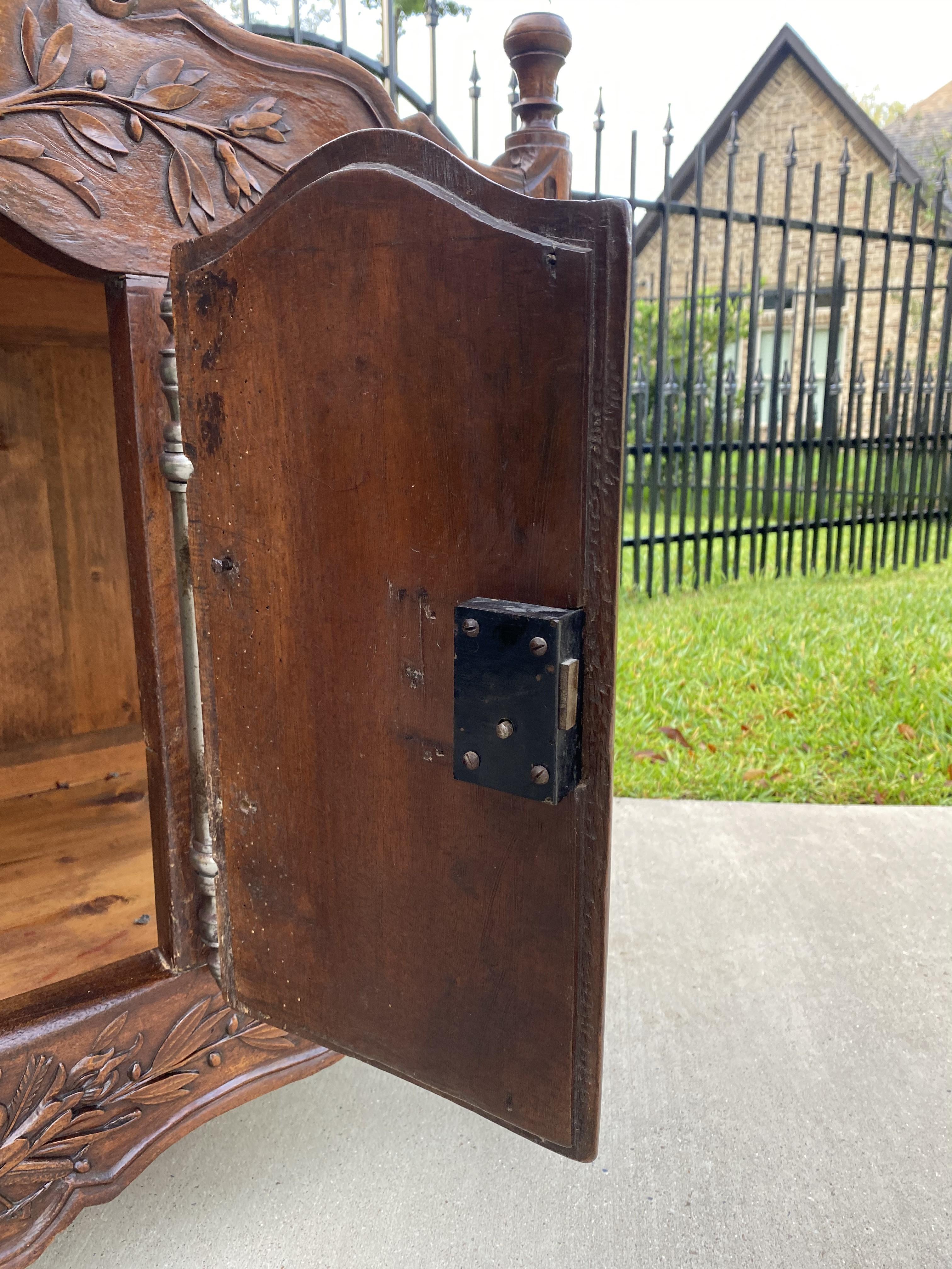 Antique French Country Panetiere Bread Safe Cabinet Cupboard Walnut 19th Century 6