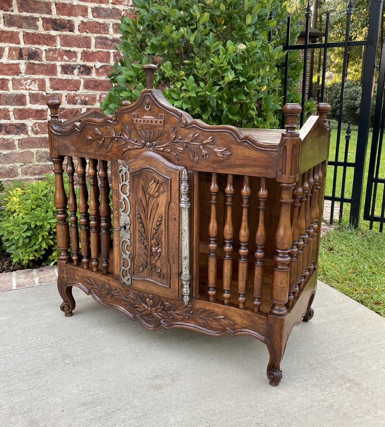 Antique French Country Bread Safe Cupboard Walnut