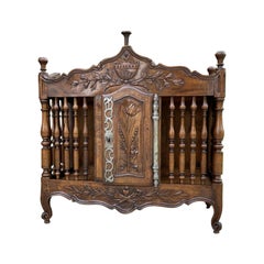 Antique French Country Panetiere Bread Safe Cabinet Cupboard Walnut 19th Century