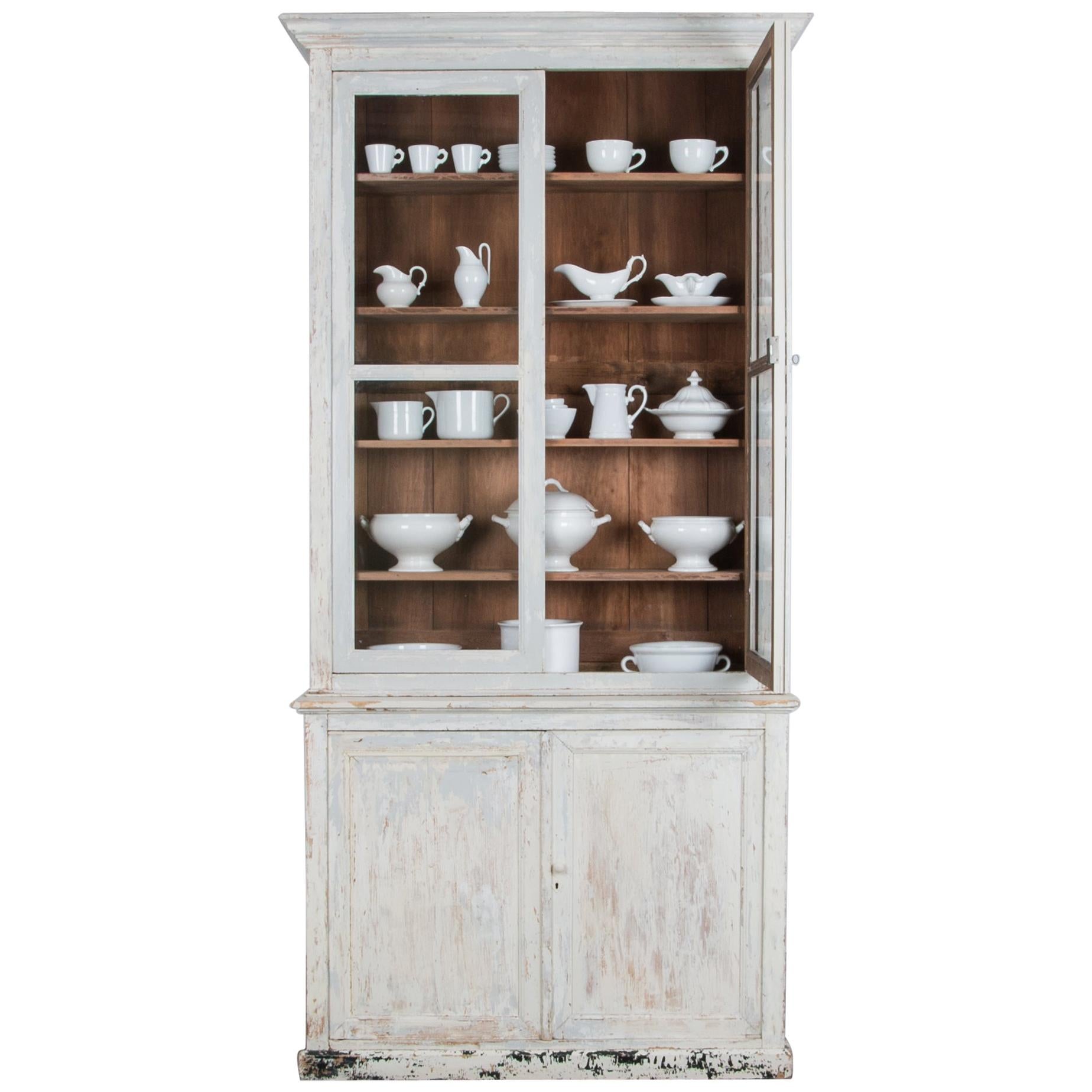 Antique French Country Patinated Dining Cabinet