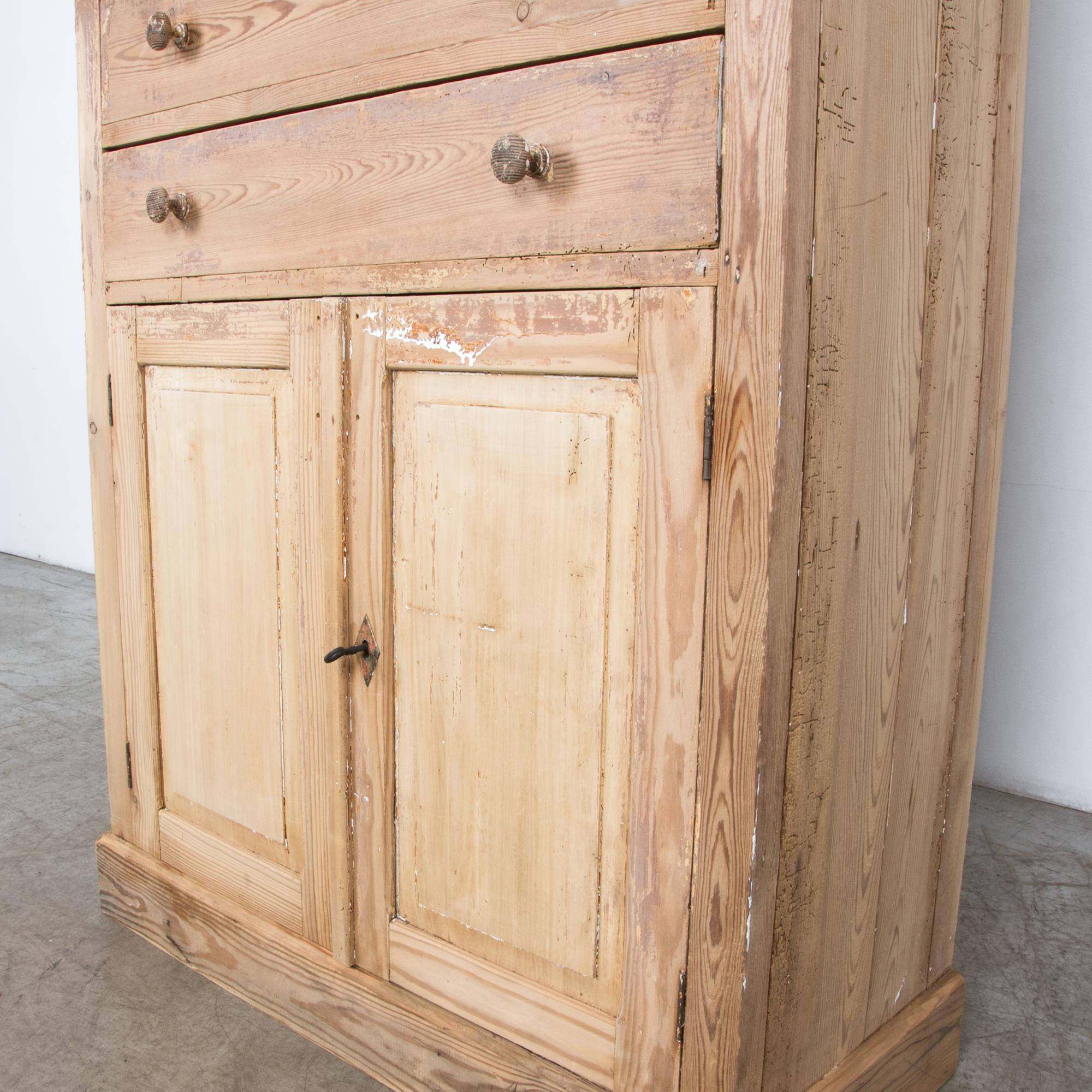Antique French Country Pine Pantry Cabinet 1