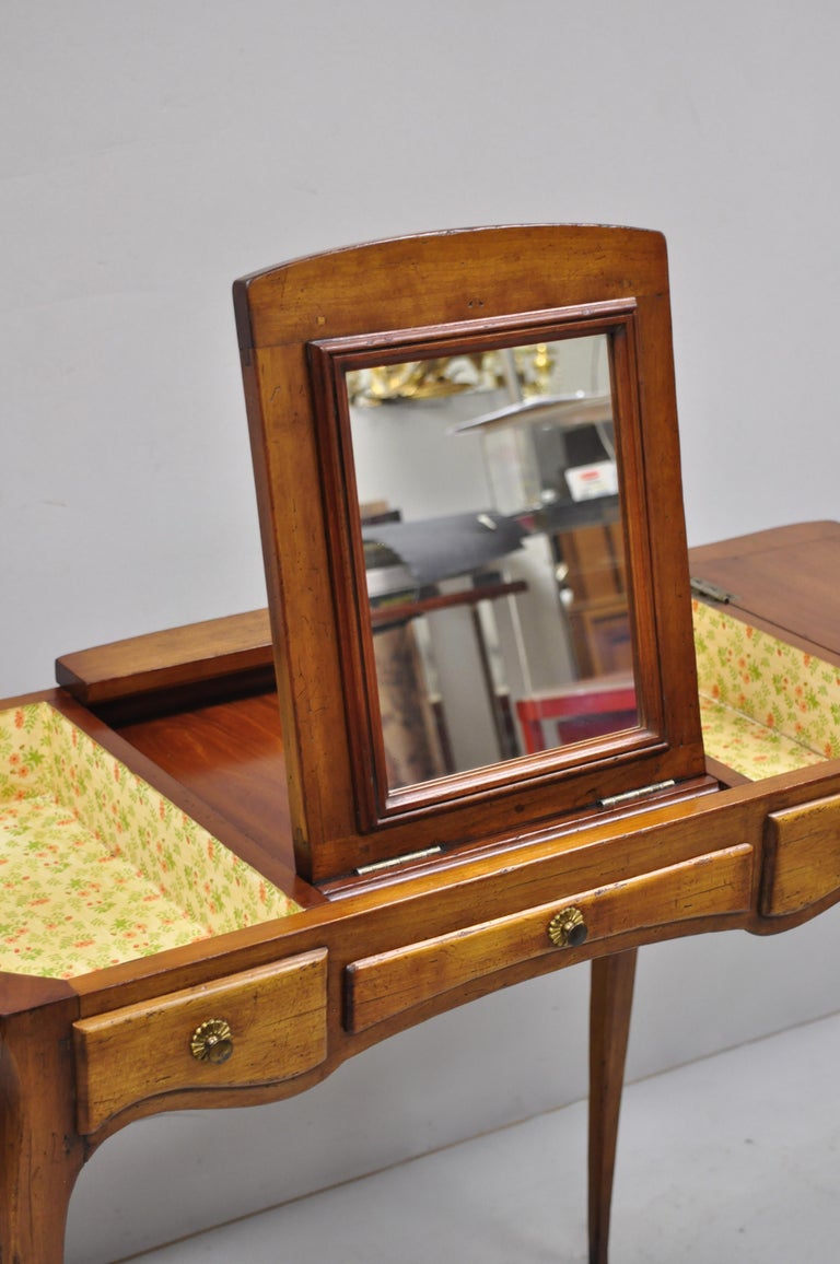 Antique French Country Provincial Petite Flip Mirror Top Vanity Dressing Table at 1stDibs