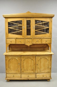 Antique French Country Provincial Kiefer Holz Buffet Schrank China Kabinett Hutch