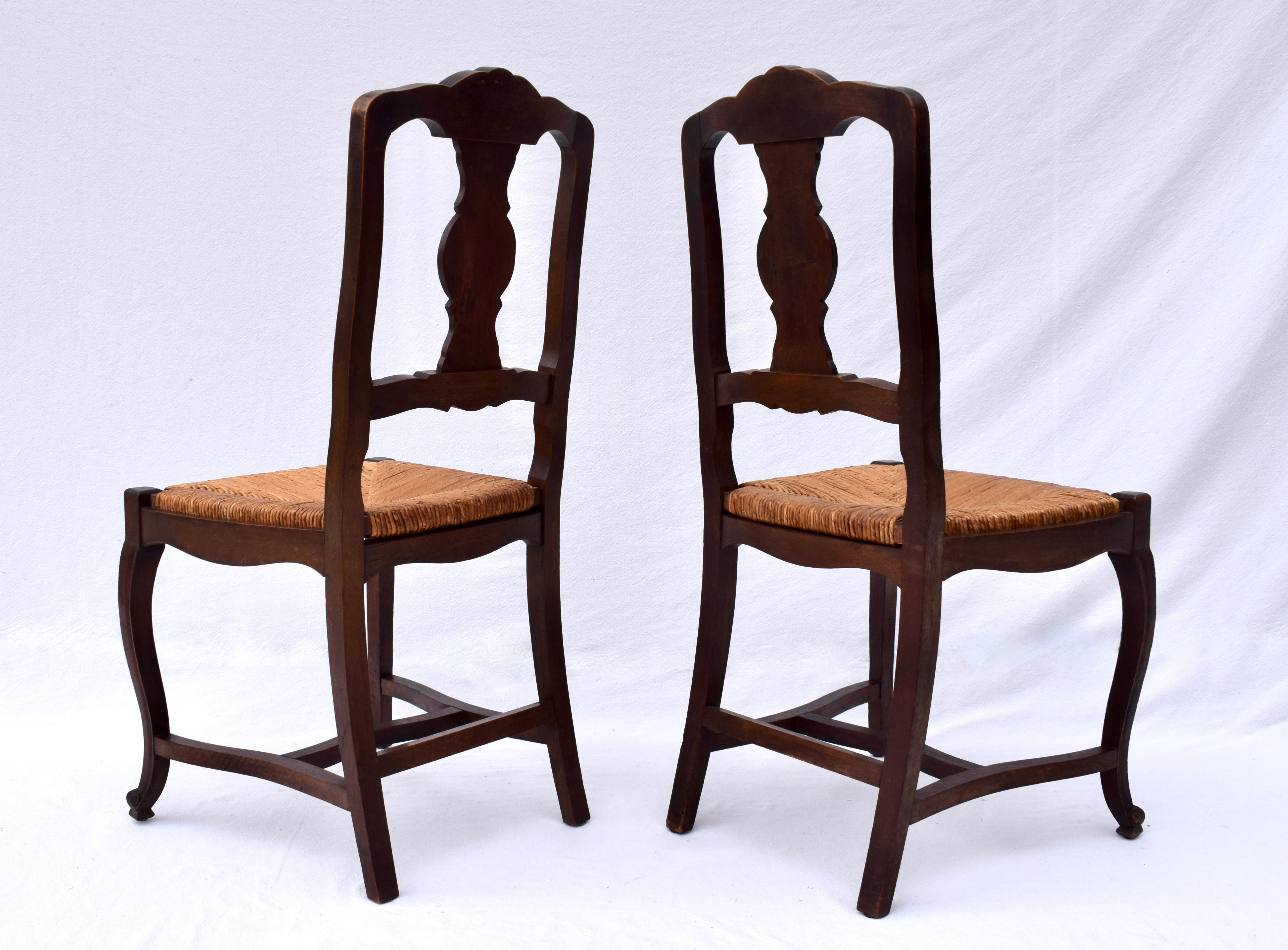Sillas de Comedor Antique French Country Rush Seat en venta 3