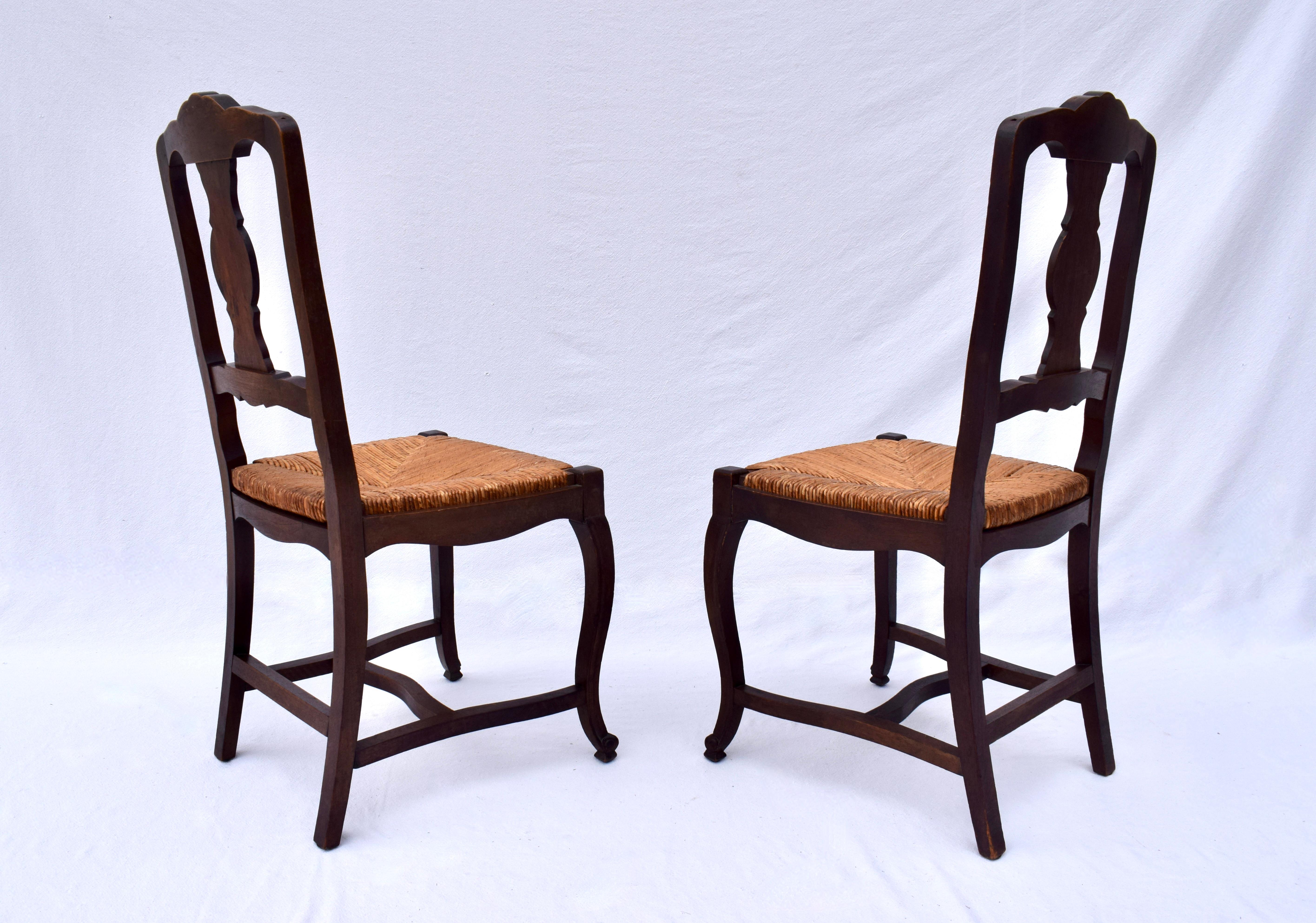 Sillas de Comedor Antique French Country Rush Seat en venta 4