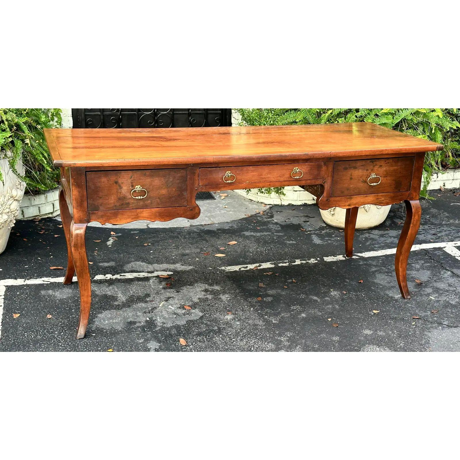 Antique French Country, Rustic European Writing Desk Table, Early 19th Century 1