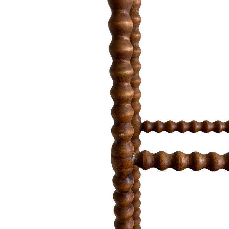 19th Century Antique French Country Wood Stick and Ball Herb Blanket Drying Rack, France 1899