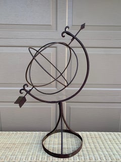 Antique French Country Wrought Iron Garden Armillary Sundial
