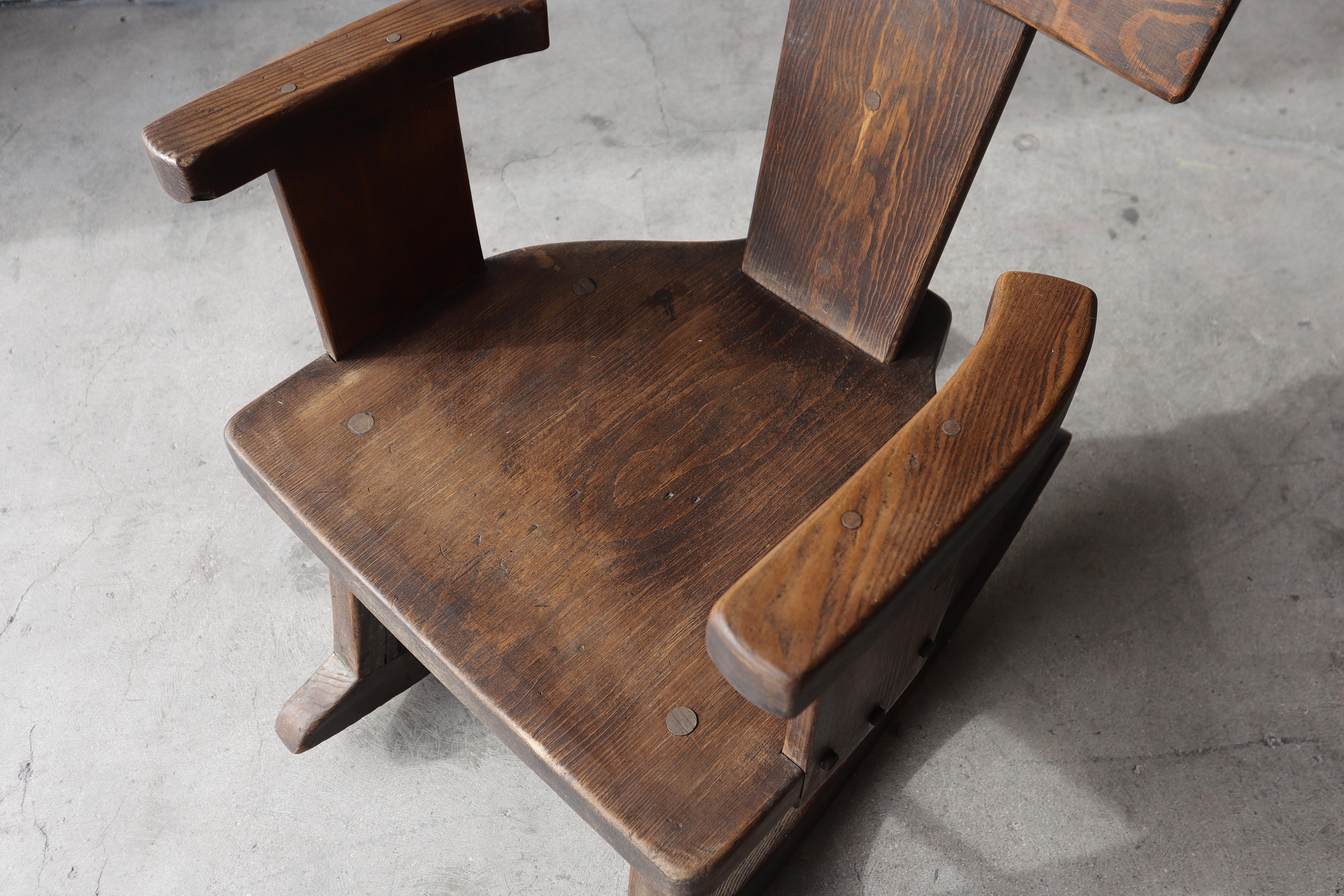 Antique French Craftsman Wabi Sabi Rocking Chair For Sale 1