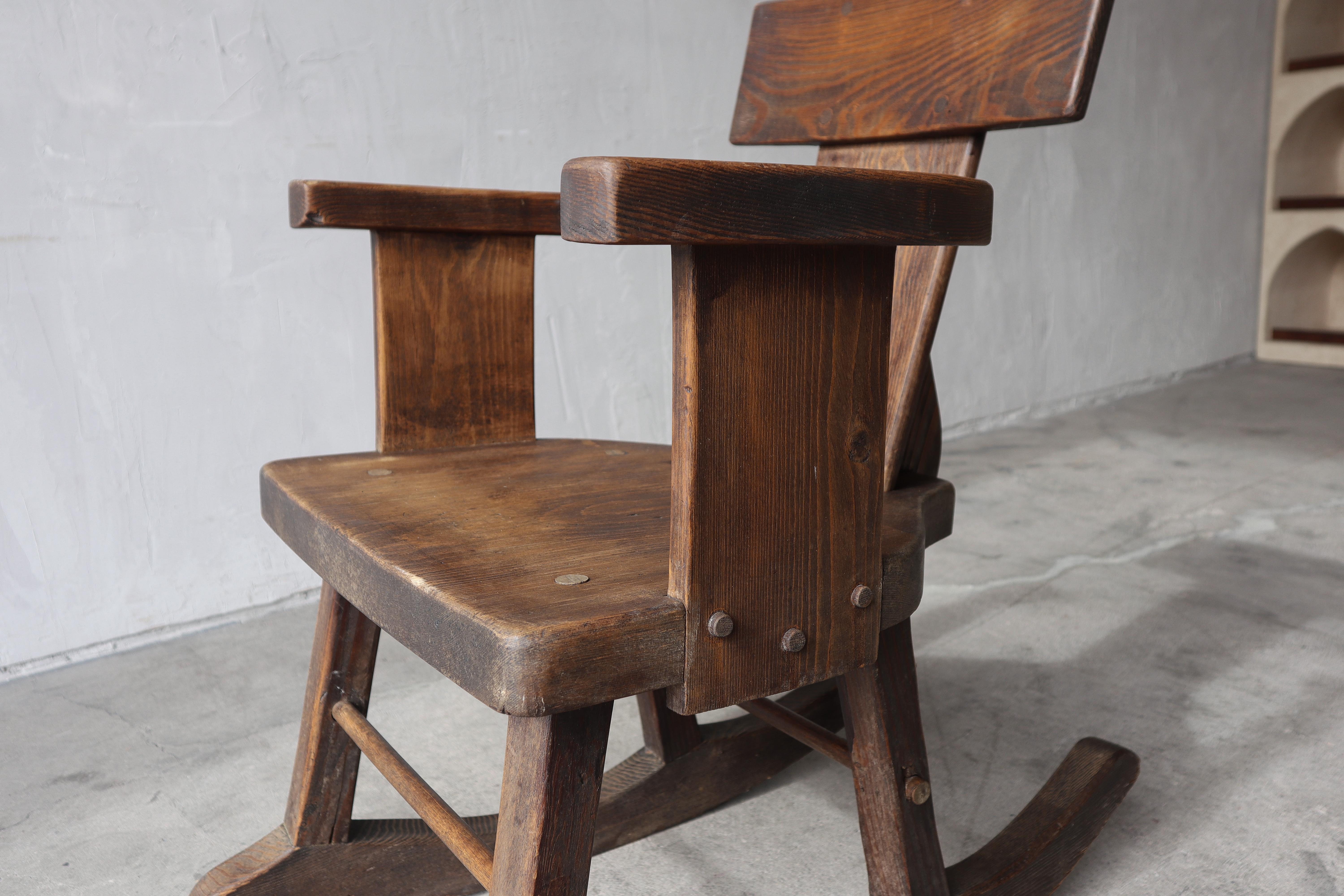 Antique French Craftsman Wabi Sabi Rocking Chair For Sale 2