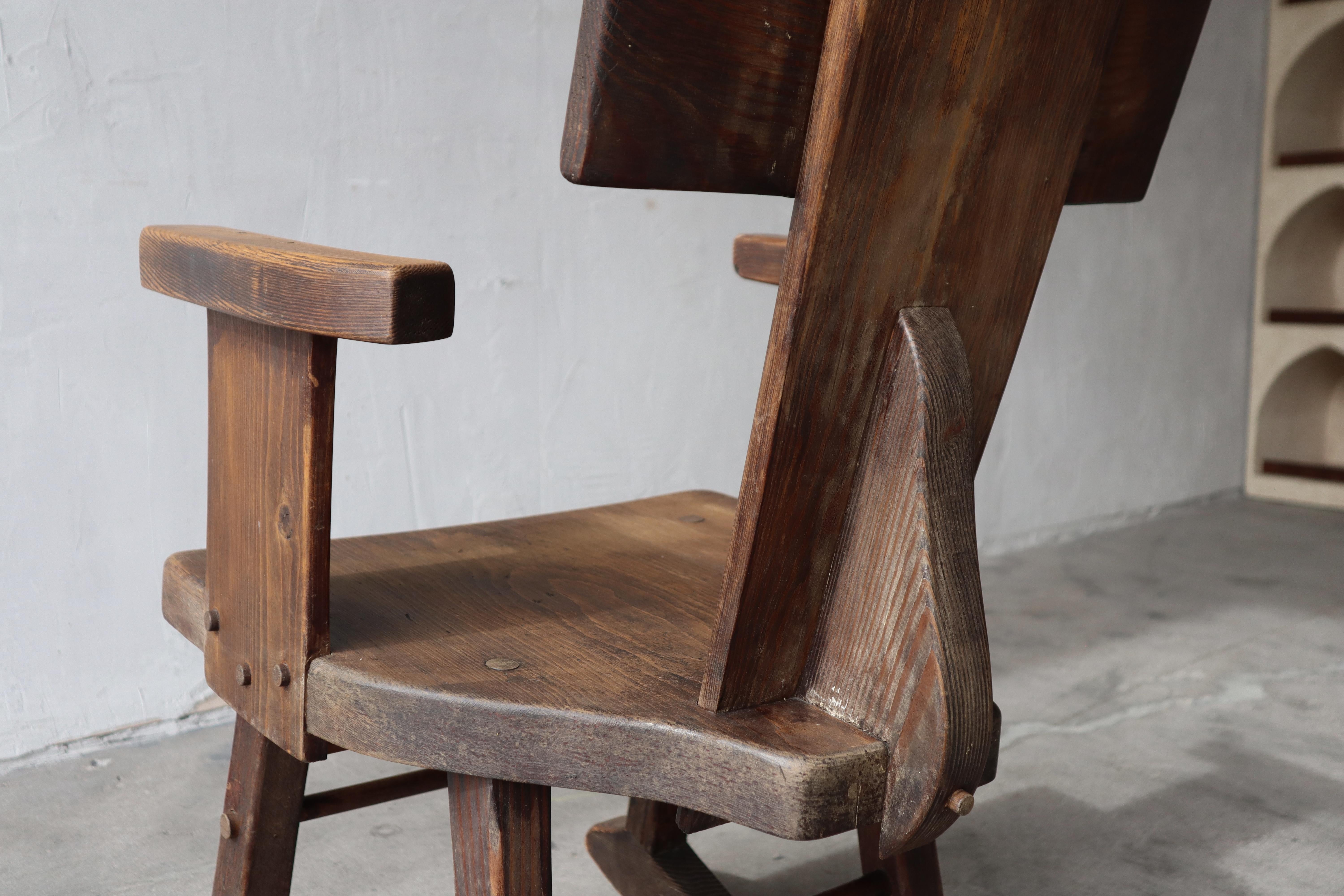 Antique French Craftsman Wabi Sabi Rocking Chair For Sale 3