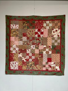 Antique French Crazy Patchwork Cotton Quilt — Excellent Condition