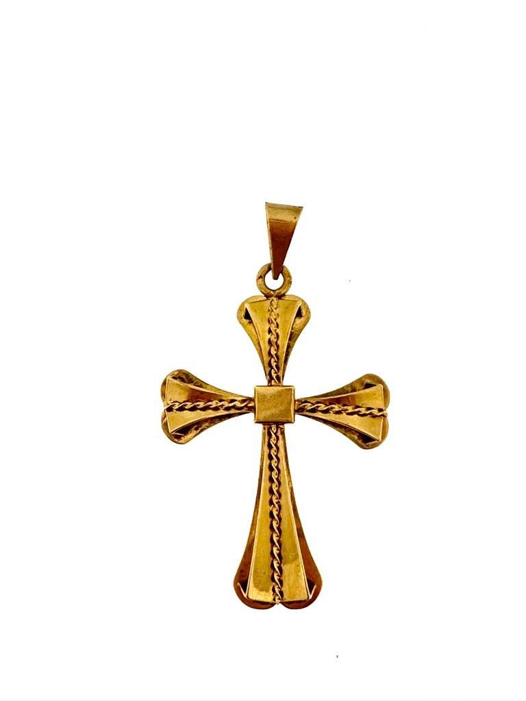 Antique French Cross 18 Karat Gold with Templar Motifs In Good Condition For Sale In Esch sur Alzette, Esch-sur-Alzette