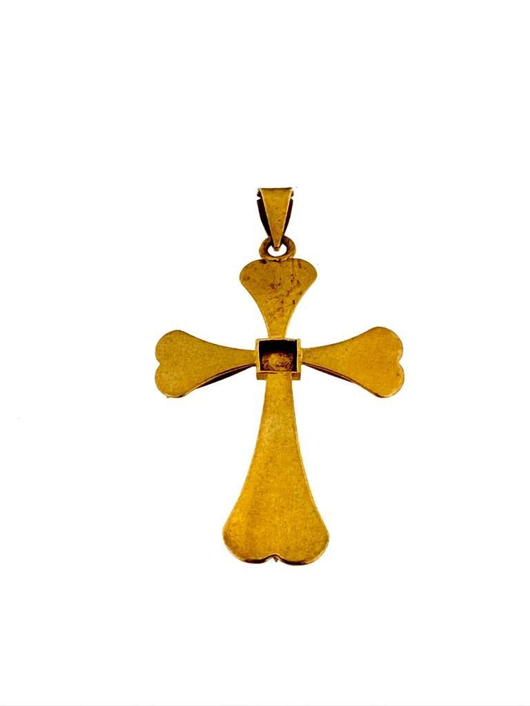 Women's or Men's Antique French Cross 18 Karat Gold with Templar Motifs For Sale