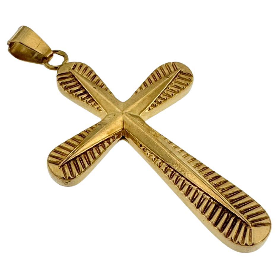 Antique French Cross 18 Karat Yellow Gold