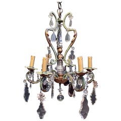 Antique French Crystal and Amethyst Chandelier, circa 1900