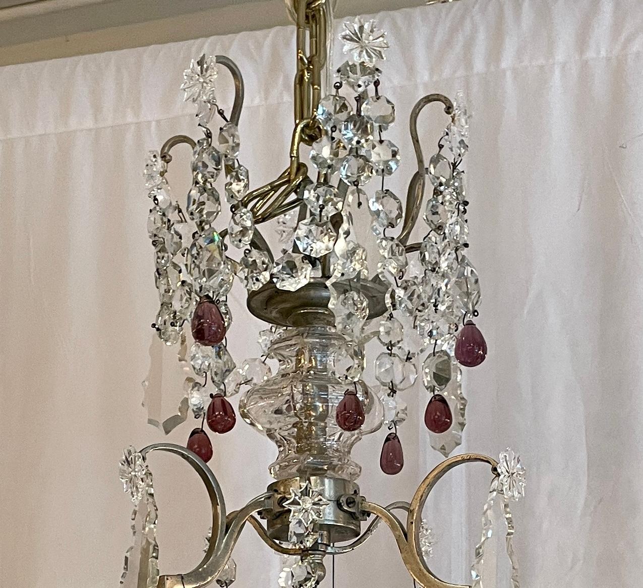 Antique French Crystal and Silver on Bronze 9-Light Chandelier, Circa 1890-1910 In Good Condition In New Orleans, LA