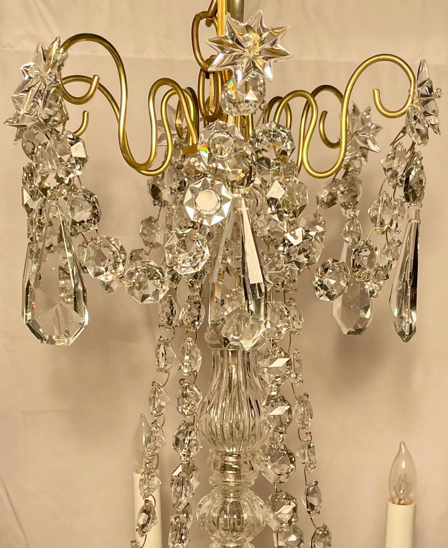19th Century Antique French Crystal & Bronze Chandelier, circa 1895 For Sale