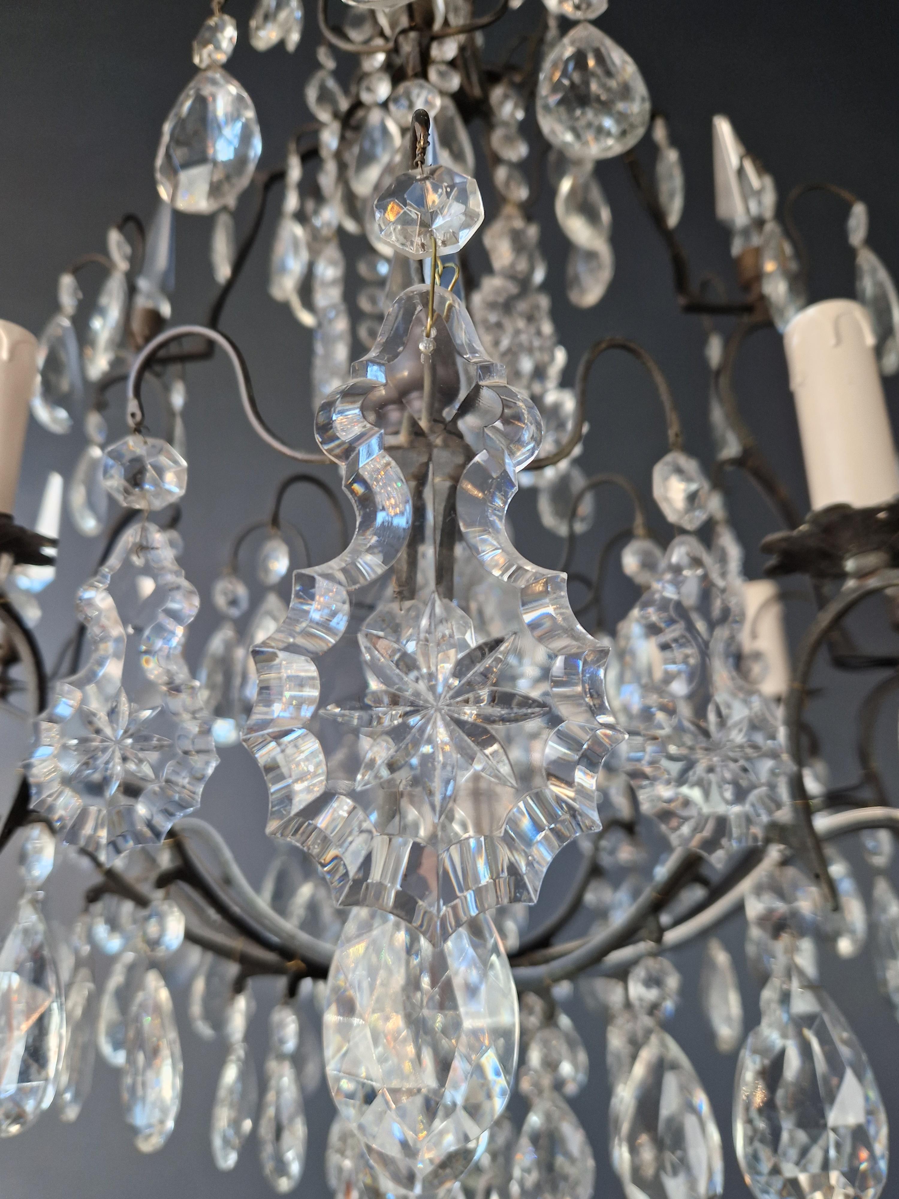 Antique French Crystal Chandelier Ceiling Lamp Lustre Art Nouveau Lamp 4