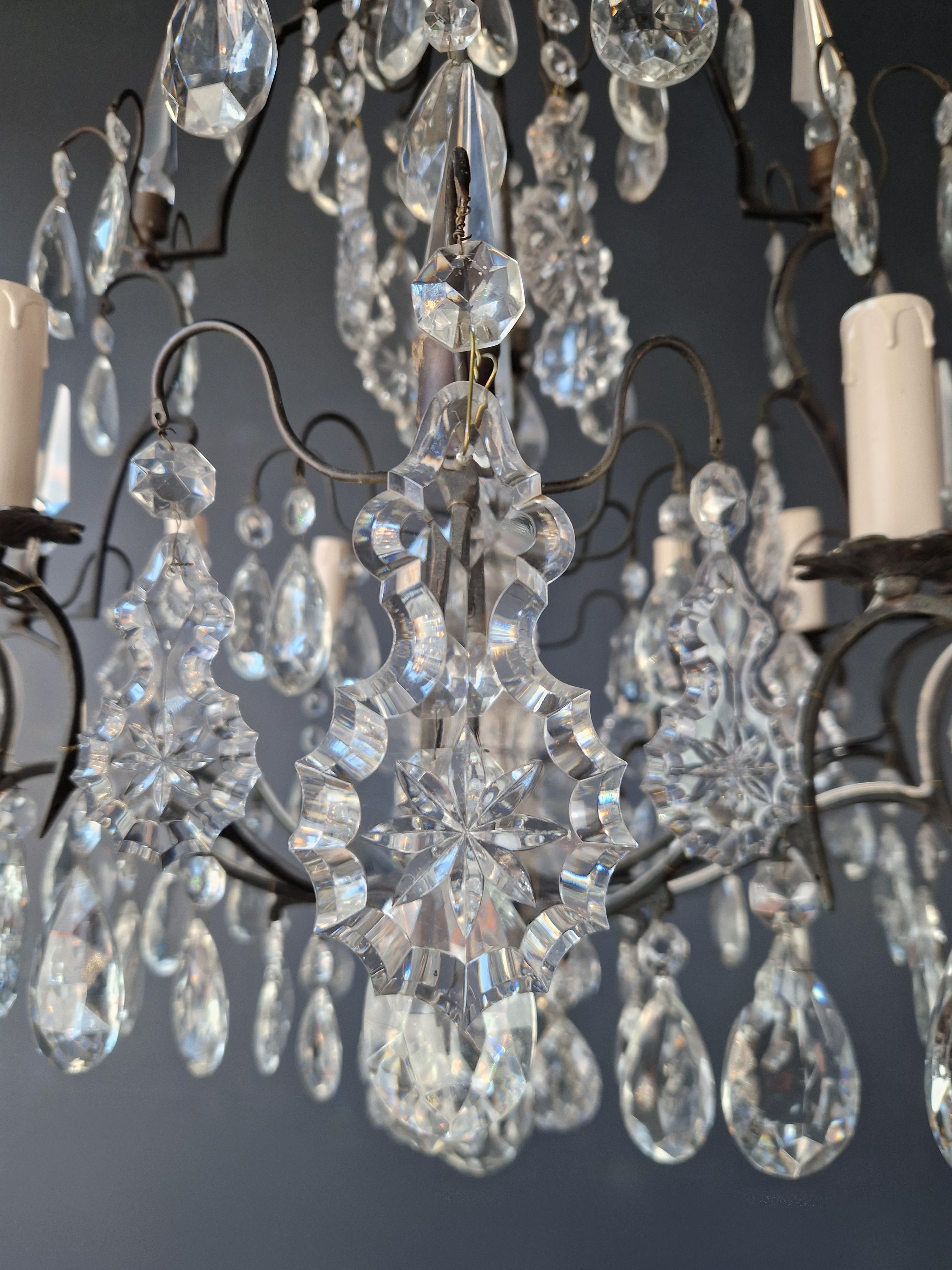 Antique French Crystal Chandelier Ceiling Lamp Lustre Art Nouveau Lamp 5
