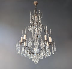 Antique French Crystal Chandelier Ceiling Lamp Lustre Art Nouveau Lamp