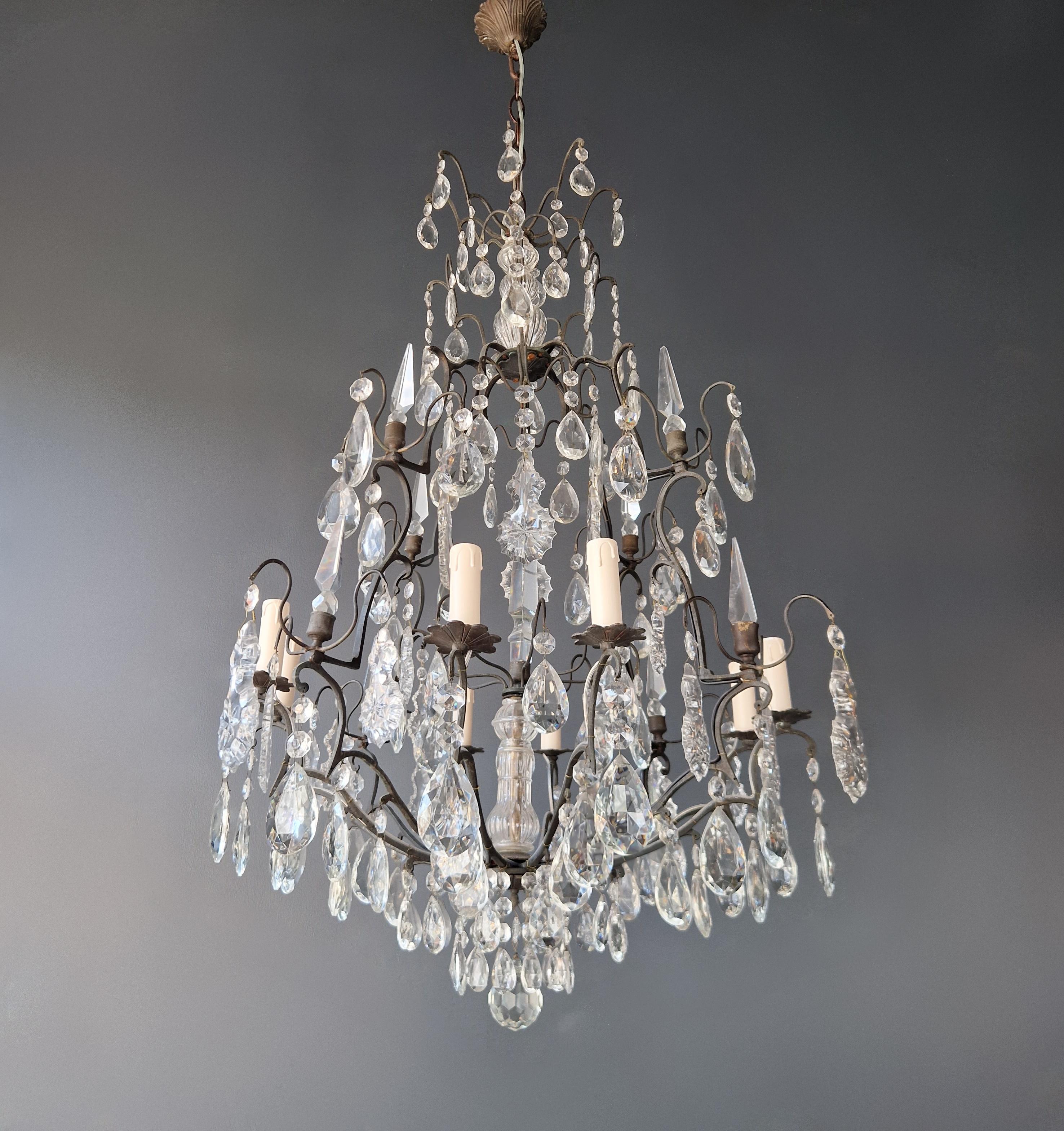 Baroque Antique French Crystal Chandelier Ceiling Lamp Lustre Art Nouveau Lamp