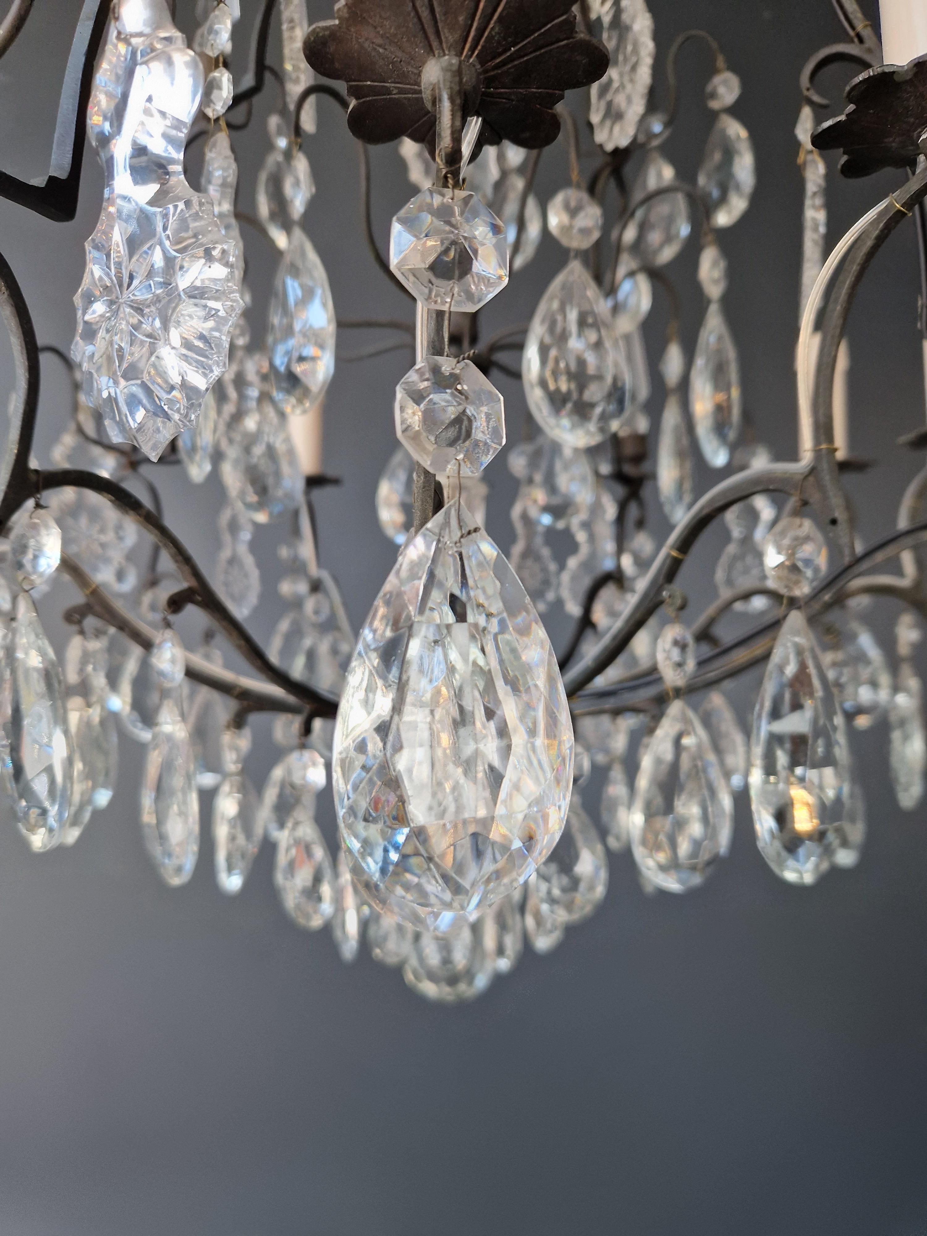 Antique French Crystal Chandelier Ceiling Lamp Lustre Art Nouveau Lamp 2