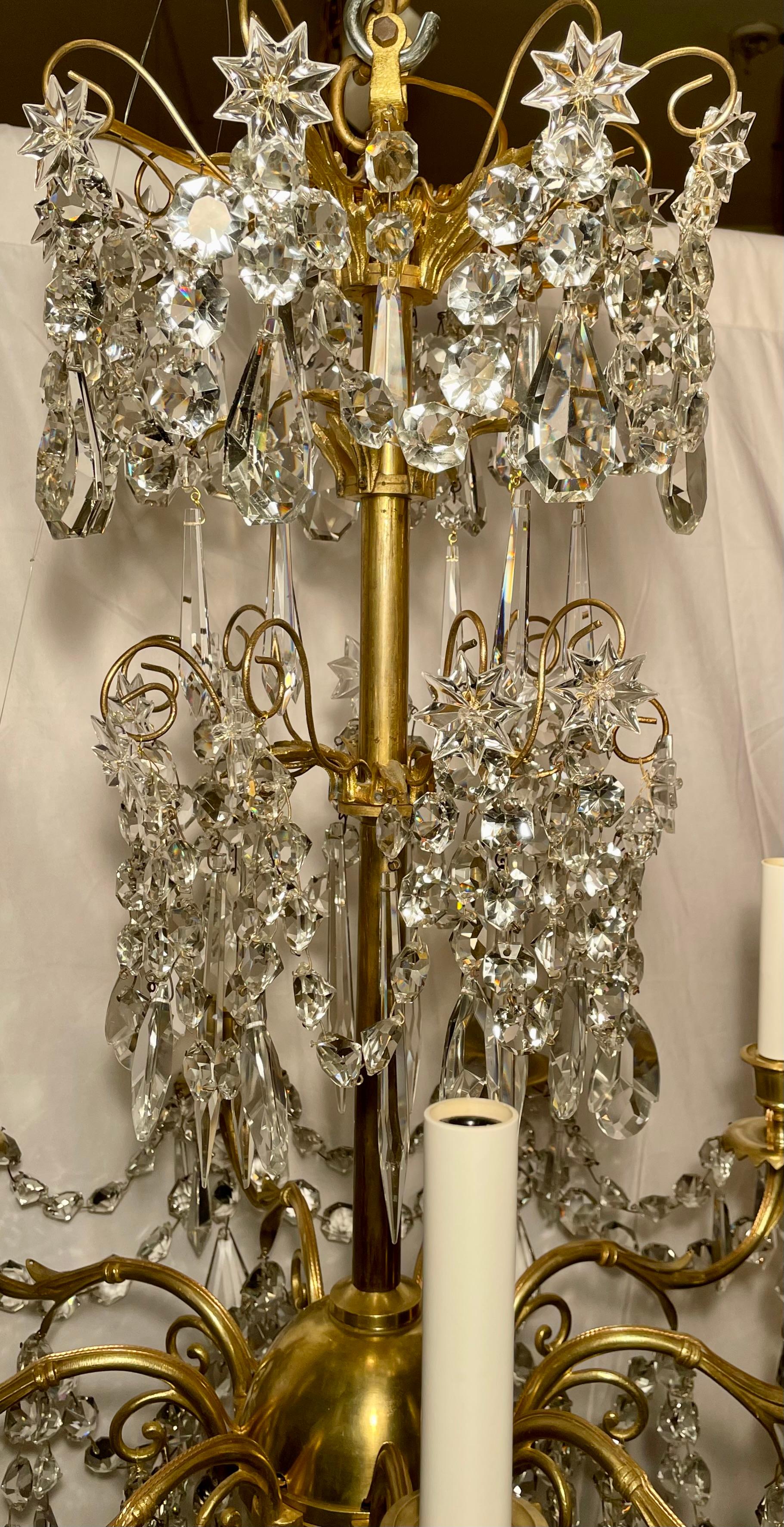 Antique French Crystal Chandelier, circa 1900 In Good Condition For Sale In New Orleans, LA