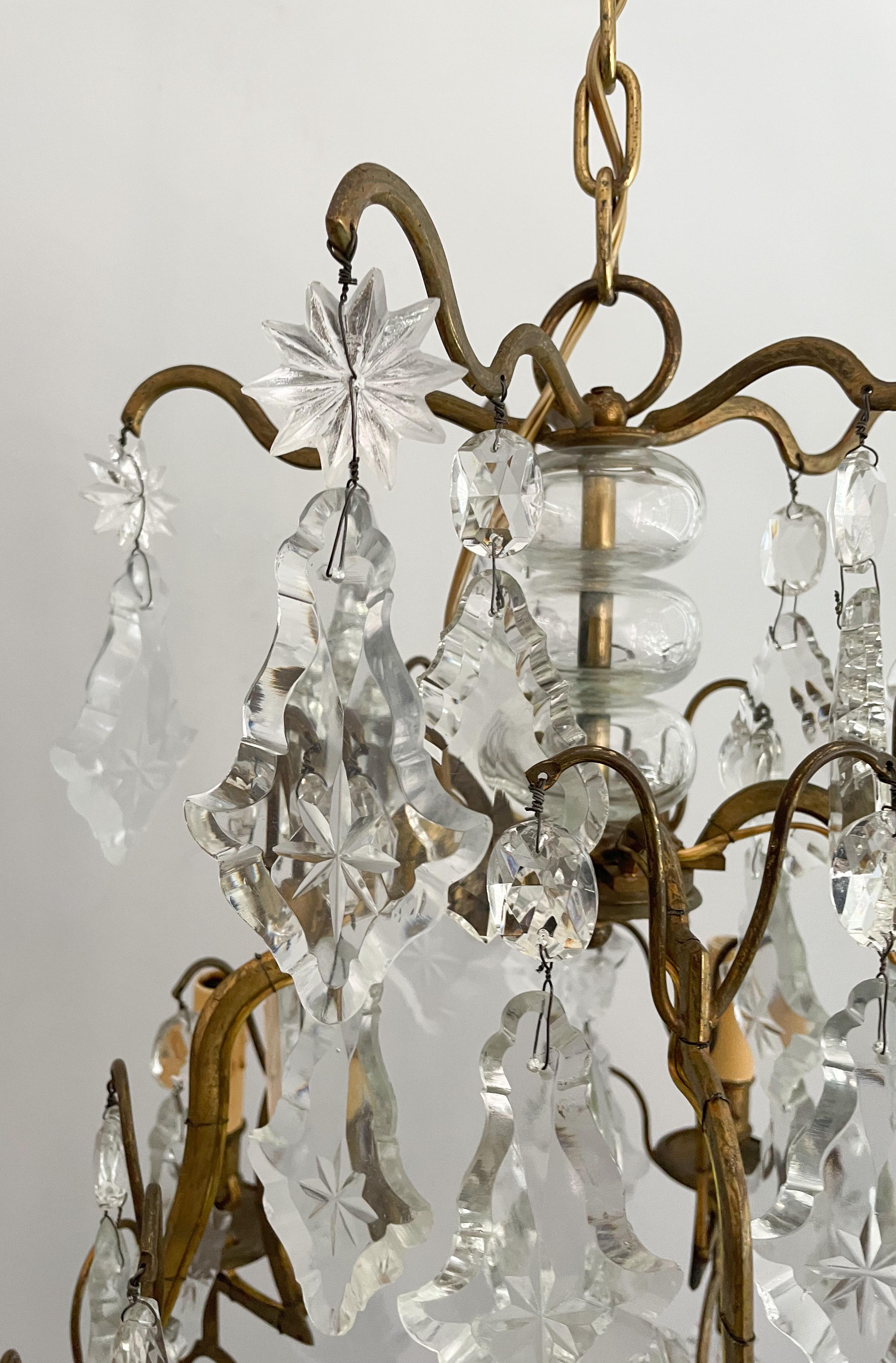 Antique French Crystal Chandelier In Good Condition For Sale In Los Angeles, CA