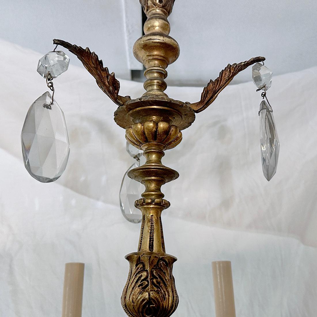 Lustre ancien en cristal français Bon état - En vente à New York, NY