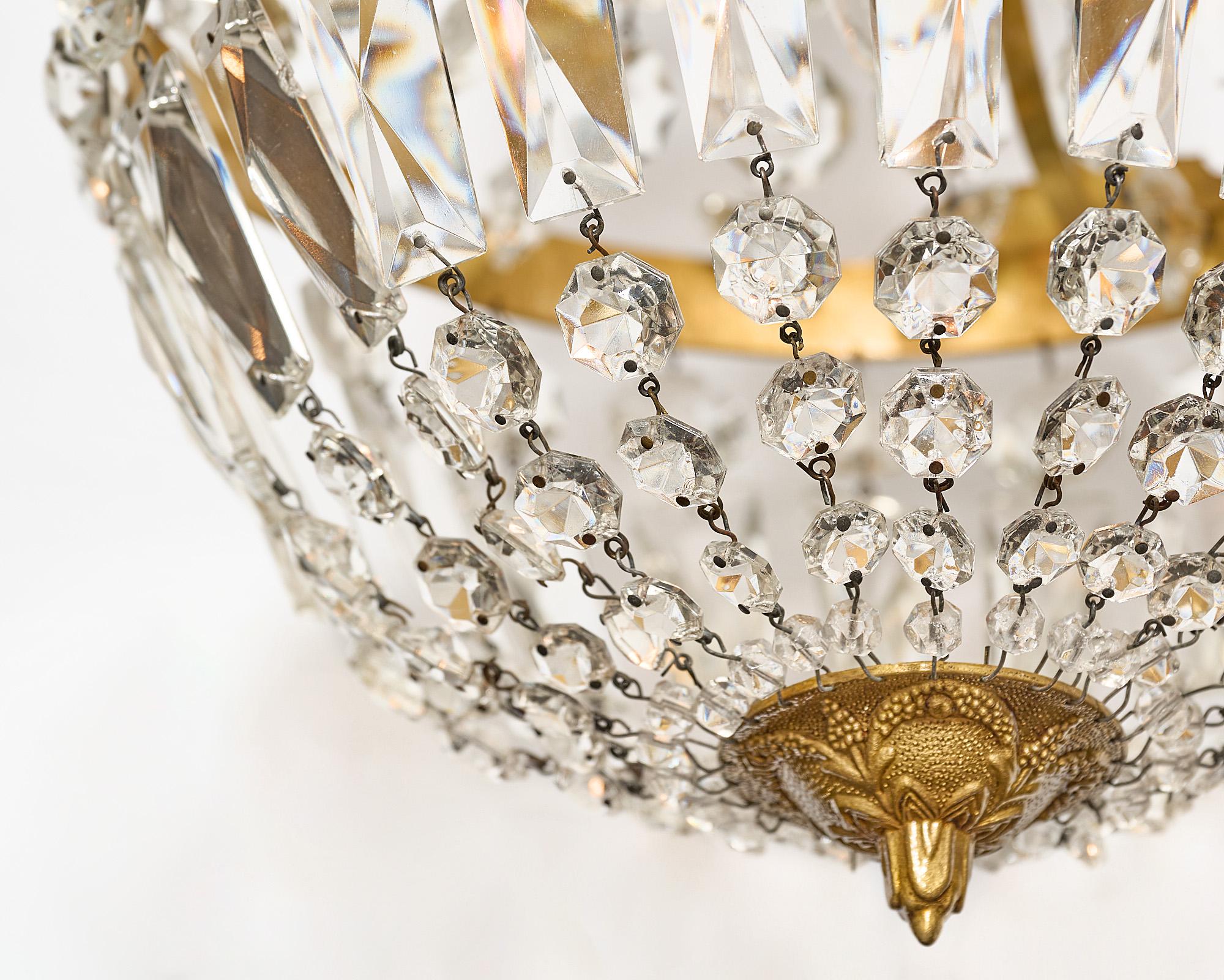 Neoclassical Antique French Crystal Chandelier For Sale