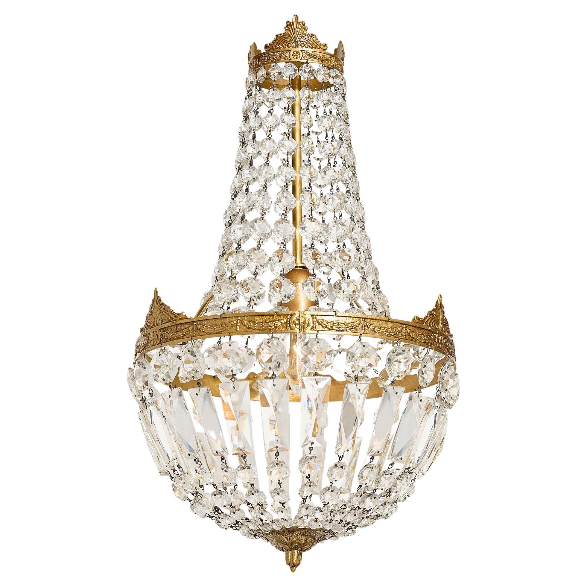 Antique French Crystal Chandelier For Sale