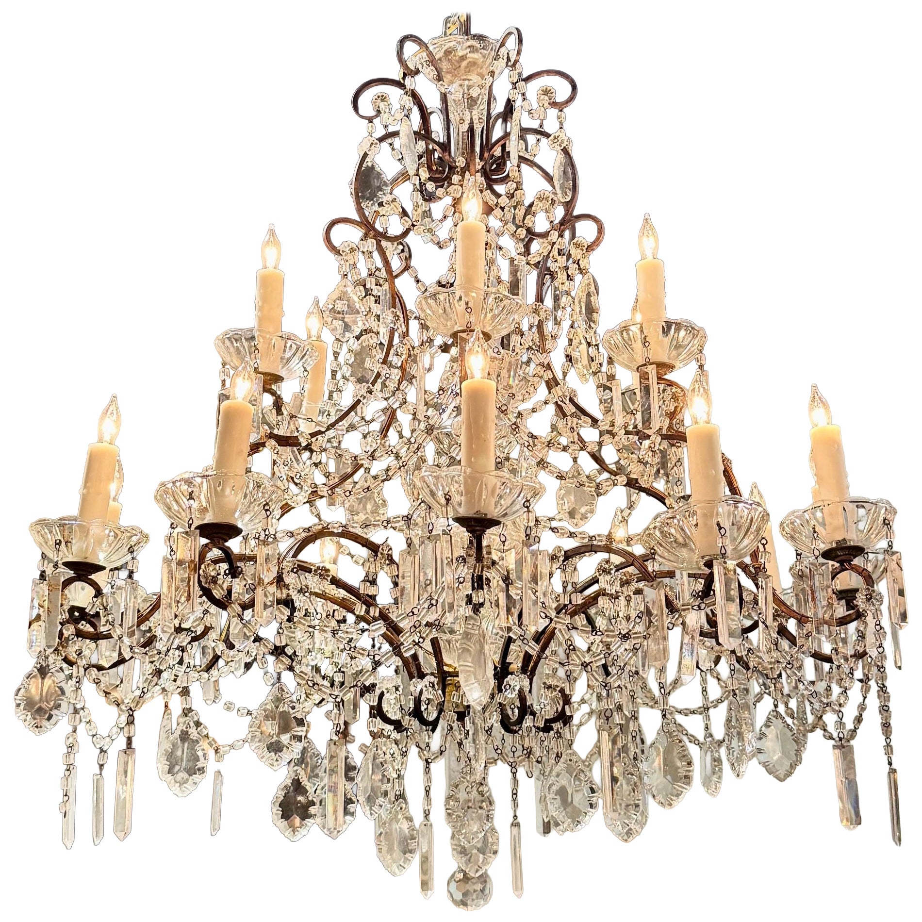 Antique French Crystal Chandeliers For Sale