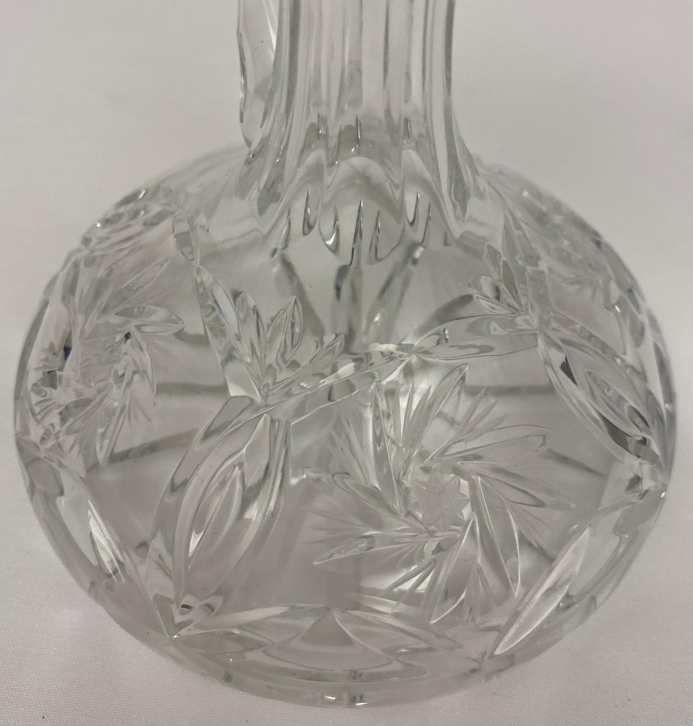 Art Deco Antique French Crystal Cruet Set, Oil & Vinegar Service For Sale