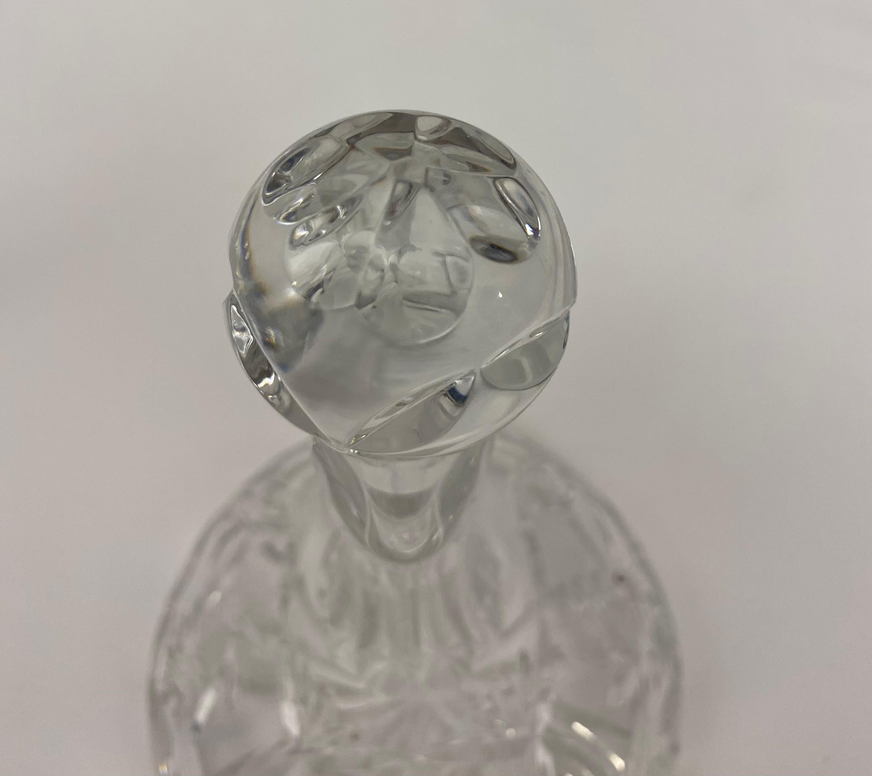 Etched Antique French Crystal Cruet Set, Oil & Vinegar Service For Sale