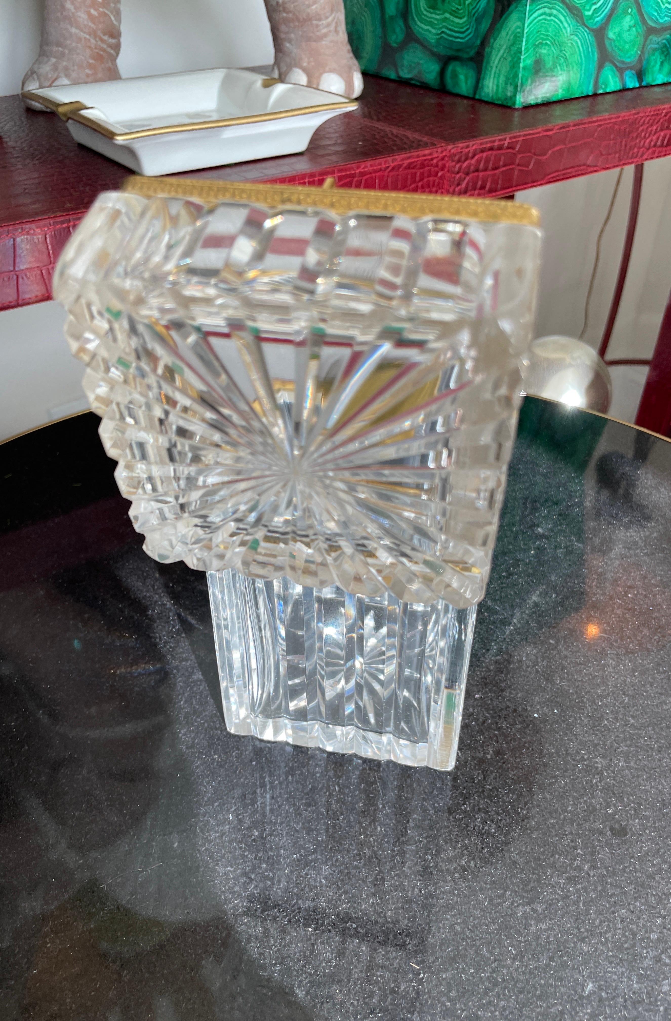 XIX secolo Antique French Crystal & Dore Bronze Tall Dresser Box (Cassettone) in vendita
