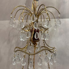 Antique French Crystal Light Fixture