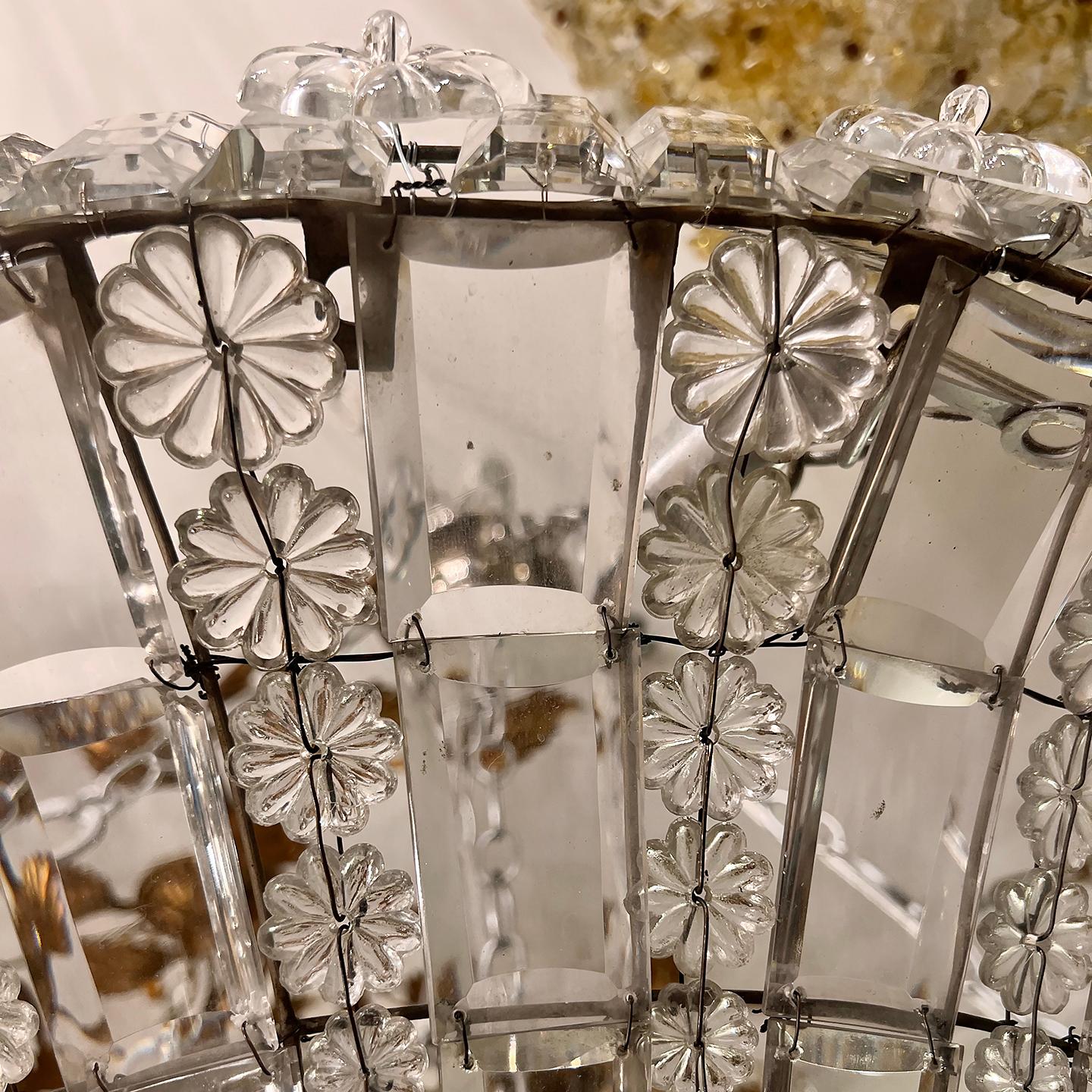 Antique French Crystal Light Fixture For Sale 1