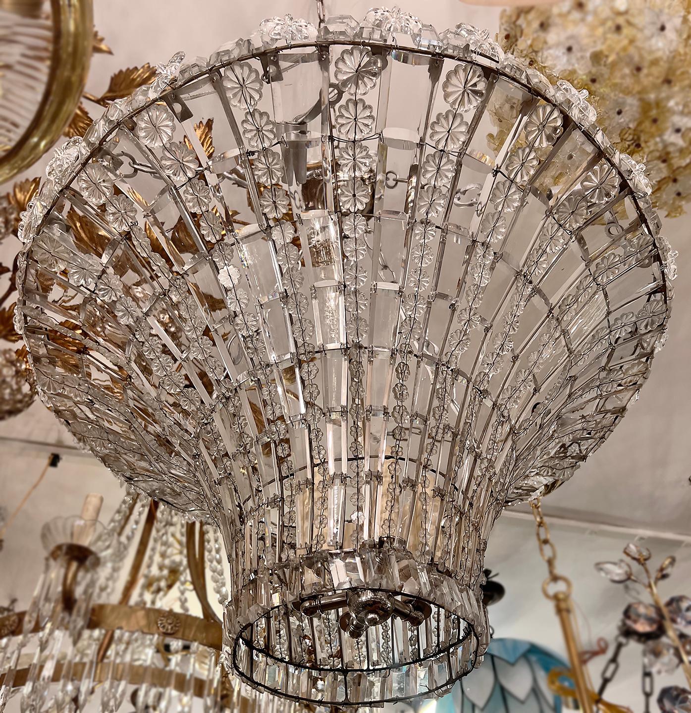 Antique French Crystal Light Fixture For Sale 3