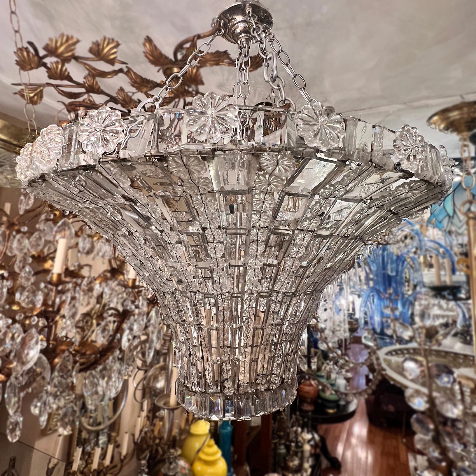 Antique French Crystal Light Fixture For Sale 5