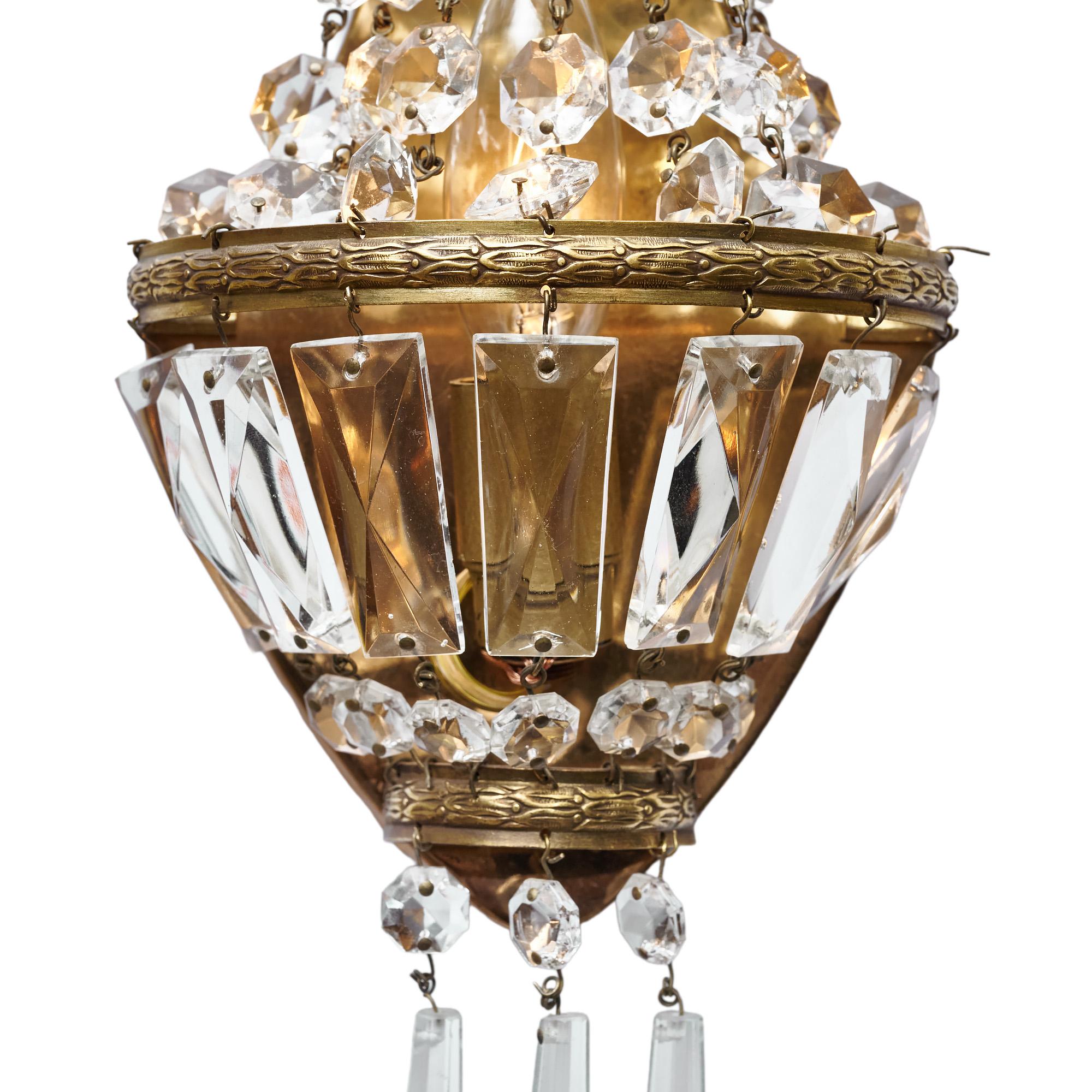Antique French Crystal Sconces im Angebot 2