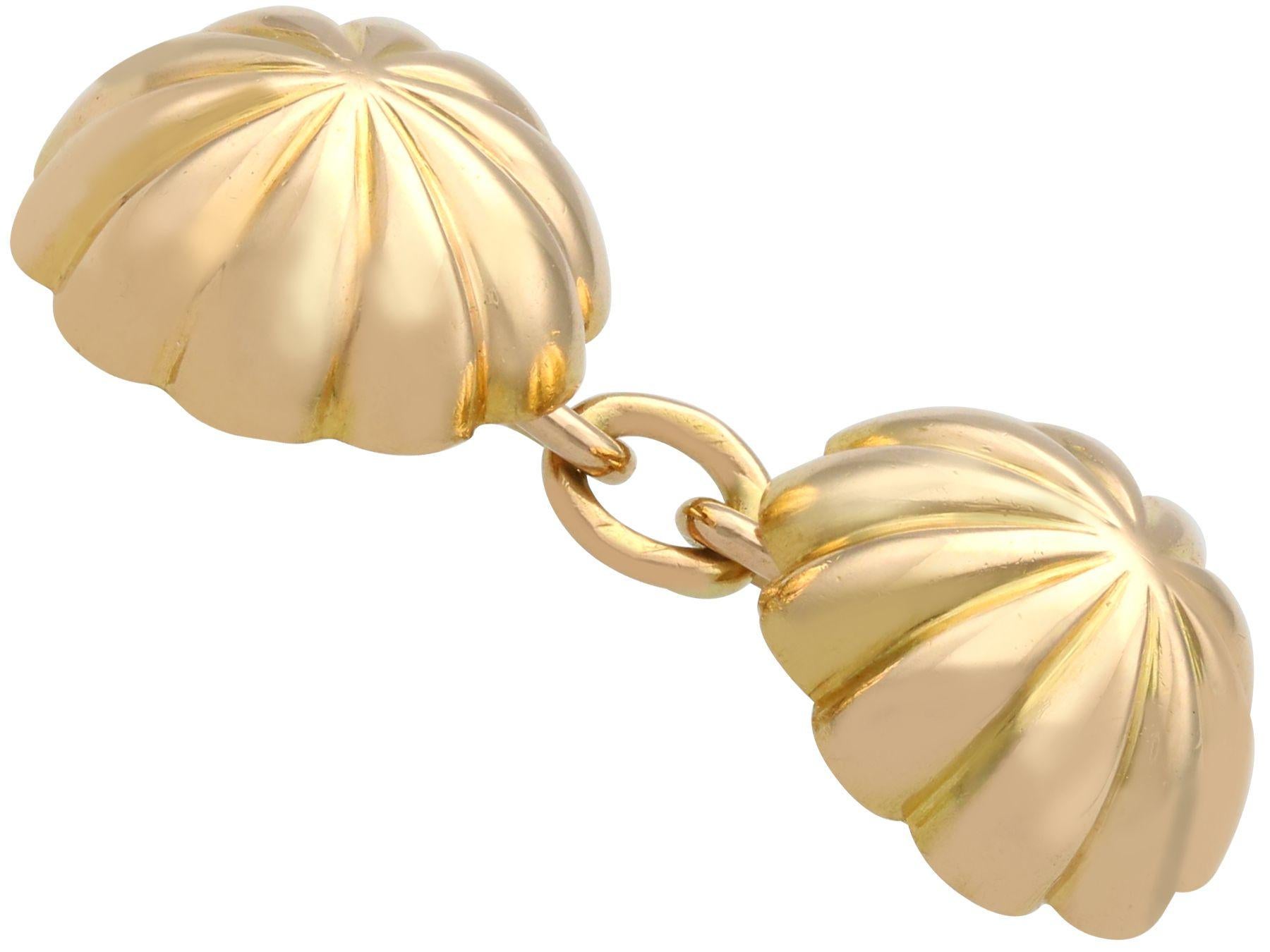Women's or Men's Antique French 18k Yellow Gold Cufflinks Circa 1910 For Sale