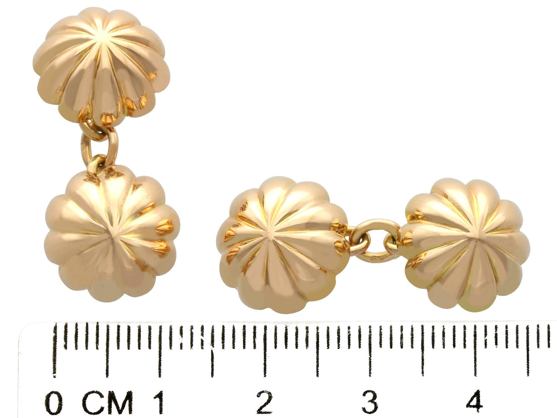 Antike französische Manschettenknöpfe aus Gelbgold im Angebot 2