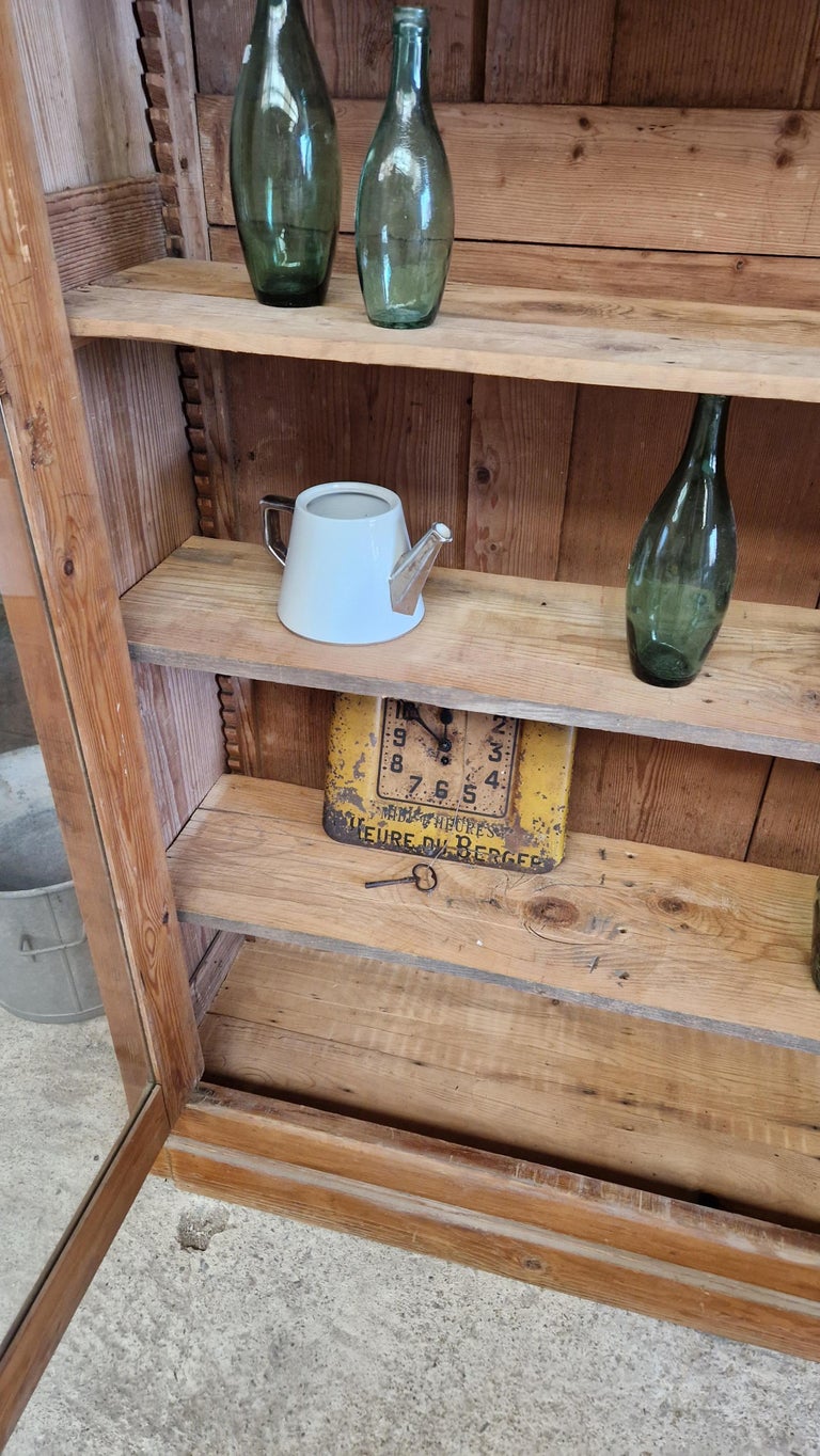 Antique French Cupboard Old Apothecary Style Bookcase Linen