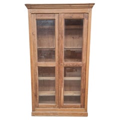 Antique French Cupboard Old Apothecary Style Cabinet Bookcase Linen Cabinet