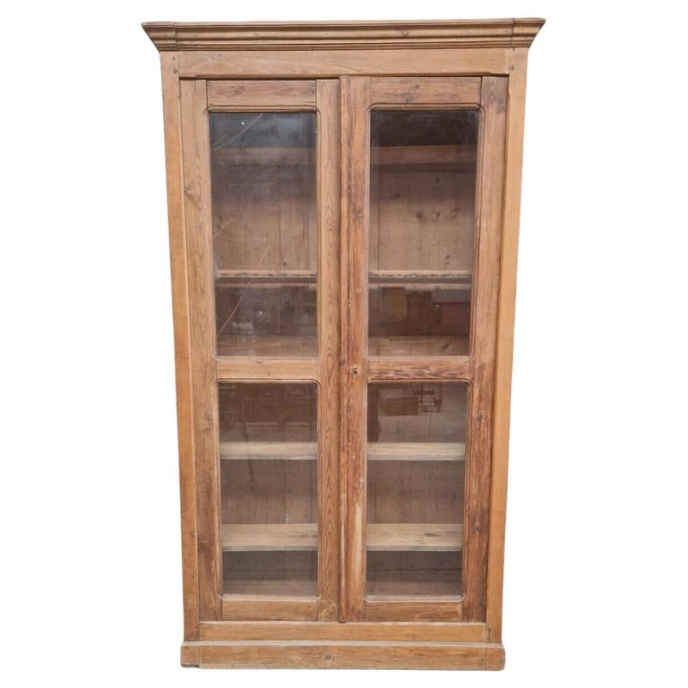 Antique French Cupboard Old Apothecary Style Bookcase Linen