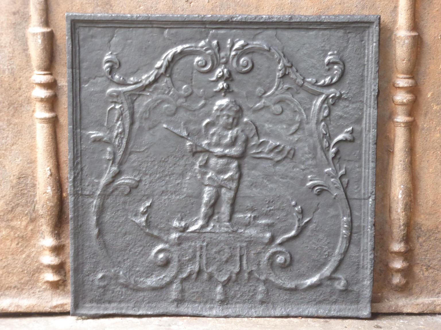 19th century French Napoleon III fireback with a cupid. The fireback is made of cast iron and has a black / pewter patina. It is in a good condition, without cracks.





  

 