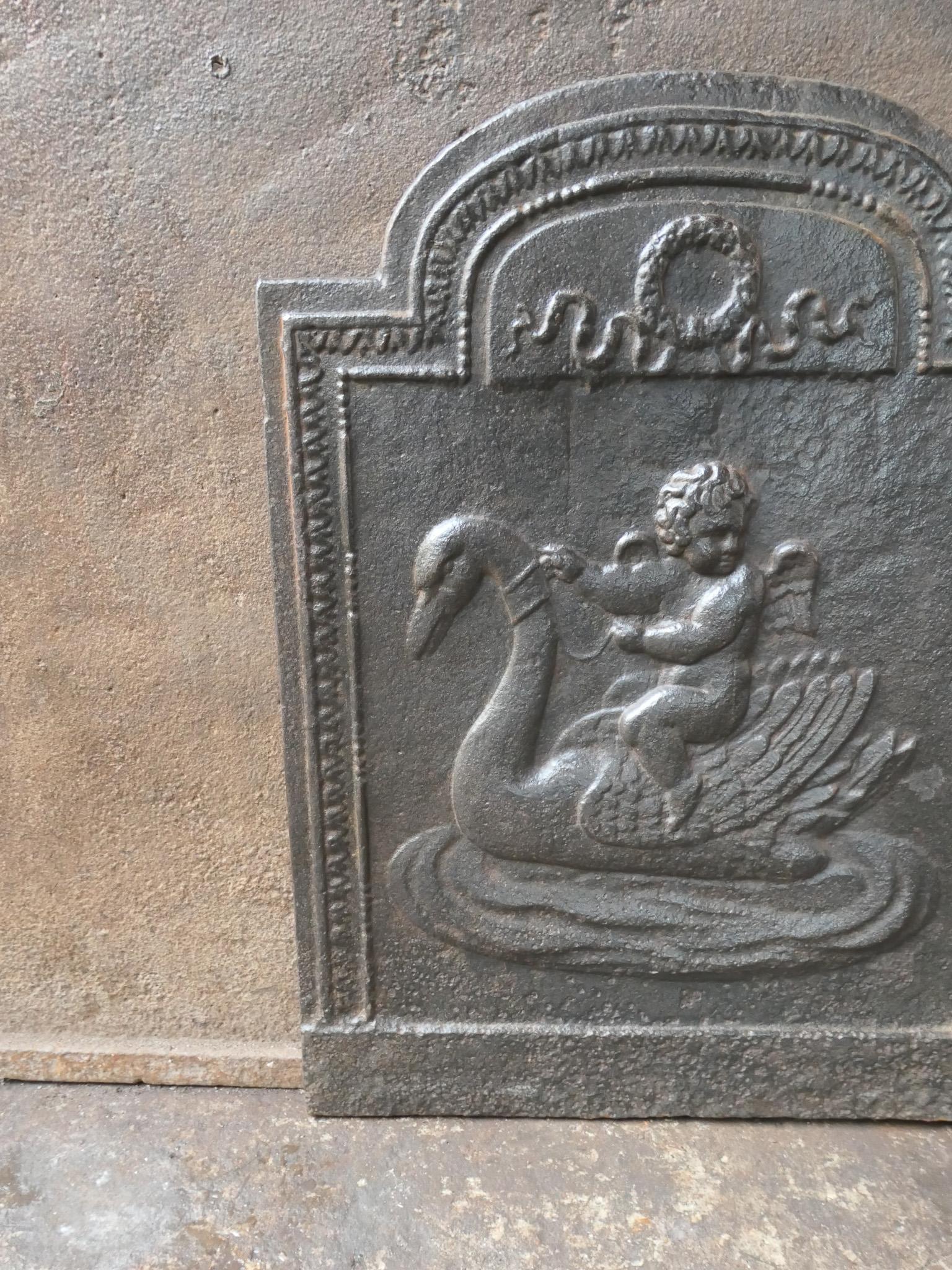 Antique French 'Cupid' Fireback / Backsplash, 18th - 19th C. For Sale 5