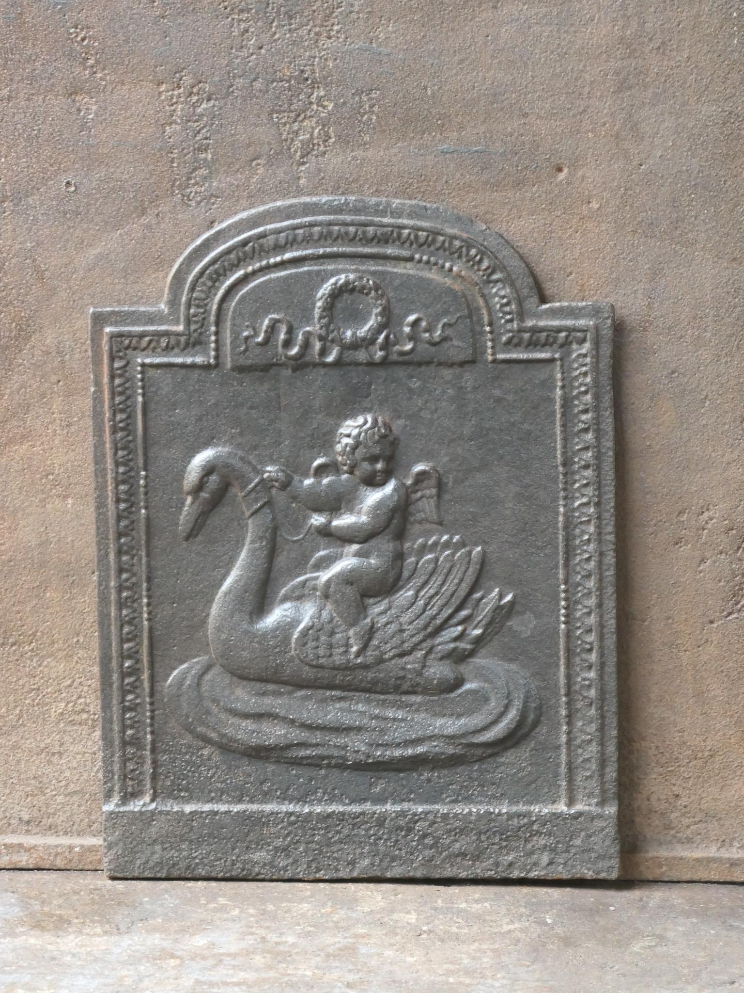 Neoclassical Antique French 'Cupid' Fireback / Backsplash, 18th - 19th C. For Sale